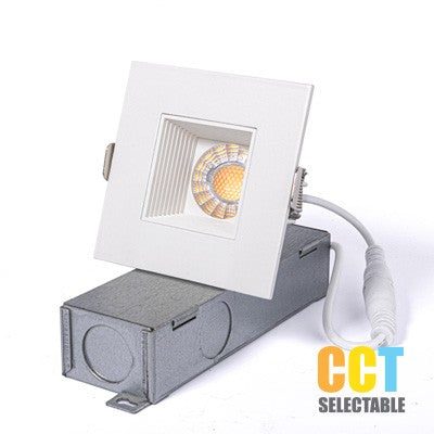 Lighting Spot 26 2 in. 8W 450-500lm 3CCT selectable Square Baffle Canless White Canless LED Downlight LS-CS-2SQ-BF-3CCT