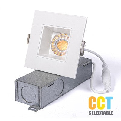 Lighting Spot 26 2 in. 8W 450-500lm 3CCT selectable Square Smooth Canless White Canless LED Downlight LS-CS-2SQ-S-3CCT