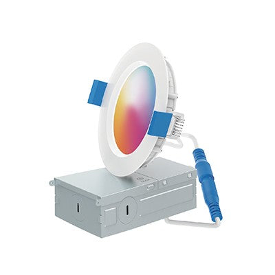 Lighting Spot 26 4 in. 9W 600lm 5CCT selectable Round Canless White Smart LED Retrofit Downlight LS-CS-4-R-RGB