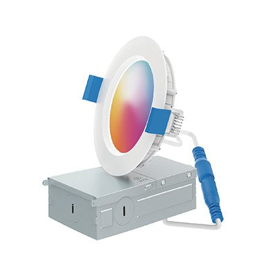Lighting Spot 26 6 in. 13W 900lm 5CCT selectable Round Canless White Smart LED Retrofit Downlight LS-CS-6-R-RGB