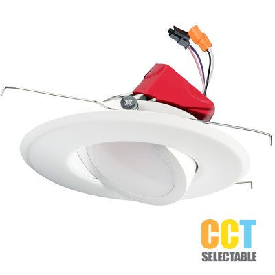 Lighting Spot 26 5 in. 13W 0-10V 5CCT Selectable (27K/30K/35K/40K/50K) Adjustable Gimbal White LED Recessed Downlight LSL-...