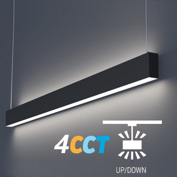Lighting Spot 26 8 ft. 40W/60W/80W/100W 30K/35K/40K/50K Black Linear Light Up Light Option LSS-UPD-8WT-4CCT-BL