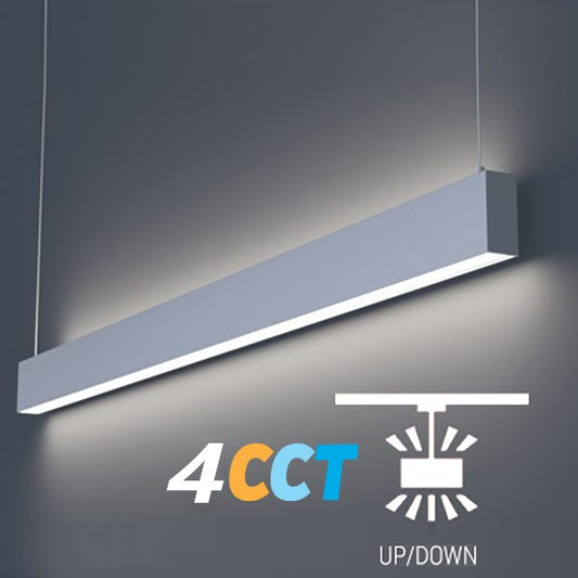 Lighting Spot 26 8 ft. 40W/60W/80W/100W 30K/35K/40K/50K White Linear Light Up Light Option LSS-UPD-8WT-4CCT-WH