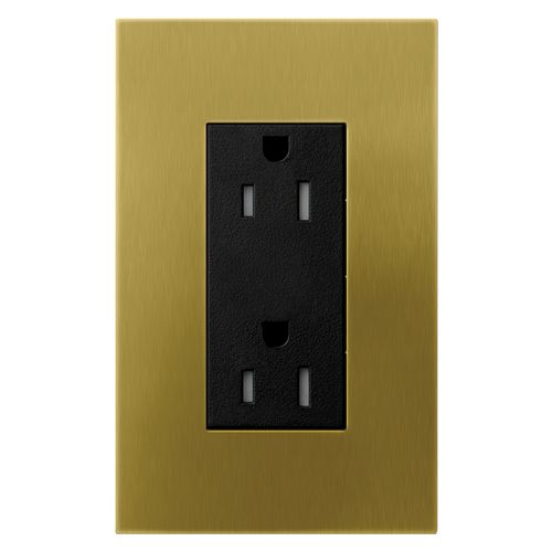 Lutron Architectural 15 A tamper-resistant duplex receptacle in Antique Brass