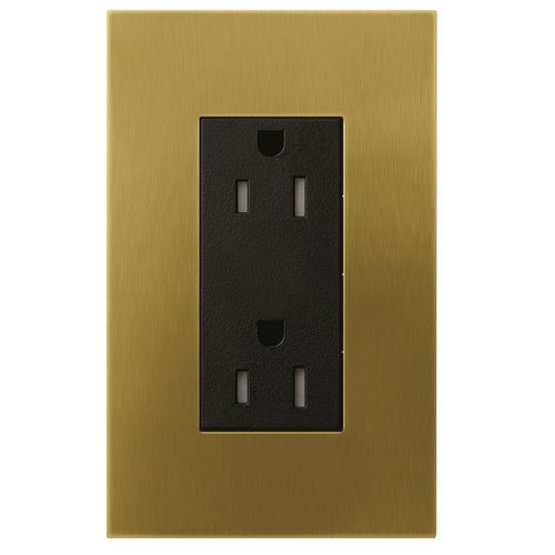 Lutron Architectural 20 A tamper-resistant duplex receptacle in Antique Brass