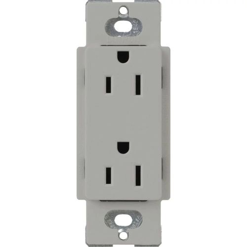 Lutron Claro 15 A tamper-resistant duplex receptacle in Gray