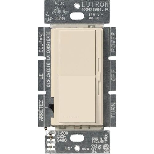 Lutron Diva LED+ dimmer switch in Light Almond