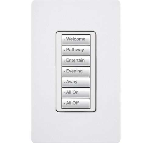 Lutron seeTouch 7-button keypad in White