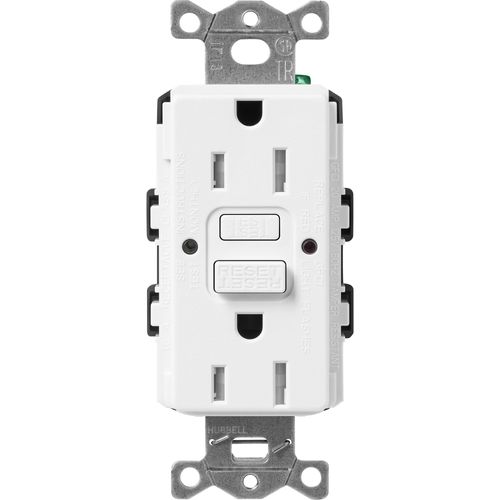 Lutron Claro GFCI receptacle in Snow White