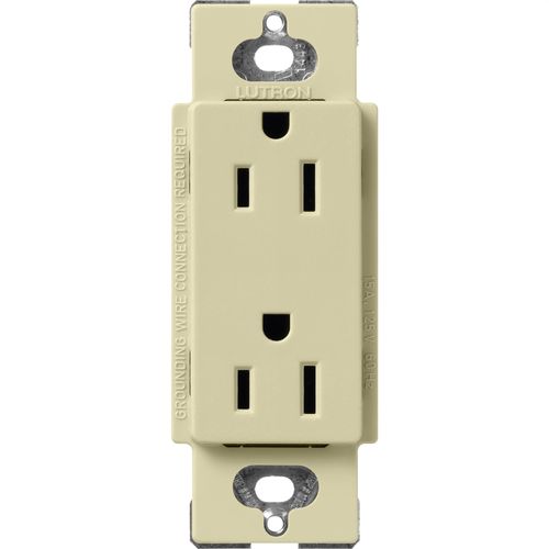 Lutron Claro 15 A duplex receptacle in Sage