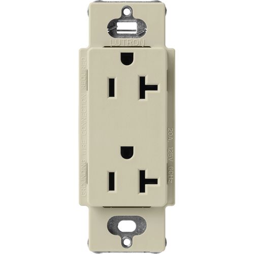 Lutron Claro 20 A duplex receptacle in Sage