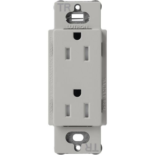 Lutron Claro 15 A tamper-resistant duplex receptacle in Pebble