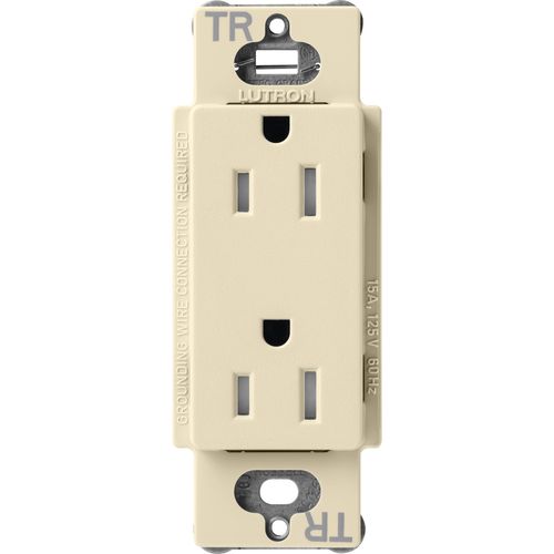 Lutron Claro 15 A tamper-resistant duplex receptacle in Sand