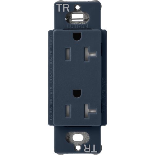 Lutron Claro 20 A tamper-resistant duplex receptacle in Deep Sea