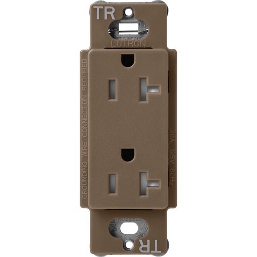 Lutron Claro 20 A tamper-resistant duplex receptacle in Espresso