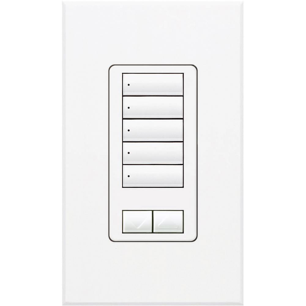Lutron GRAFIK 5-Button Keypad, White (QSWS2-5BRLI-WH)