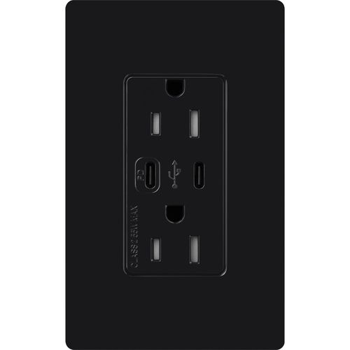 Lutron Claro USB charging receptacle in Gloss Finish