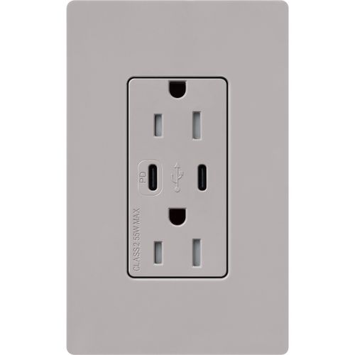 Lutron CAR-15-CCTR-GR USB Receptacle