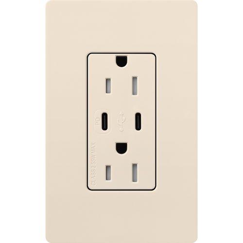 Lutron Claro USB charging receptacle in Gloss Finish