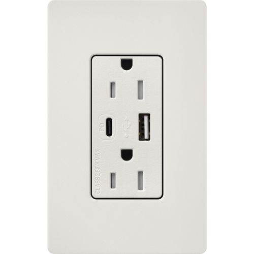 Lutron Claro USB charging receptacle in Lunar Gray