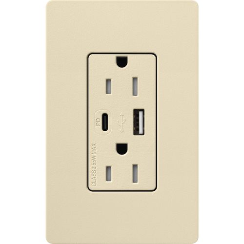 Lutron Claro USB charging receptacle in Sand