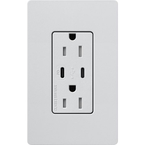 Lutron Claro USB charging receptacle in Mist