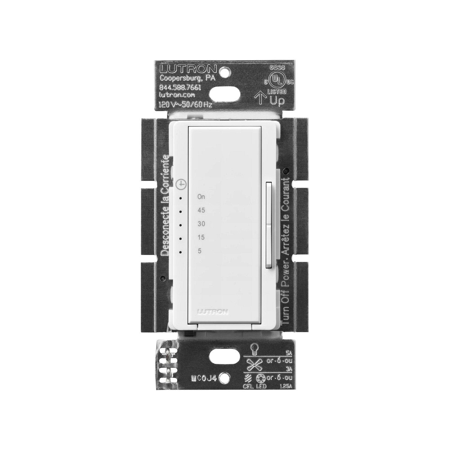 Lutron Maestro timer switch in White