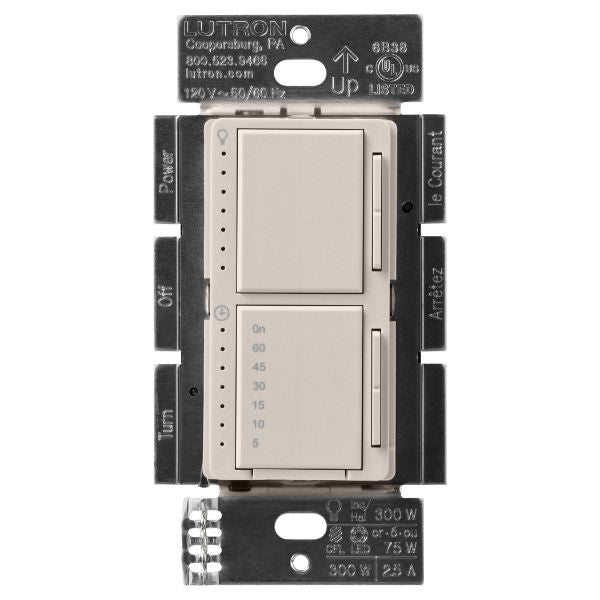Lutron Maestro LED+ dimmer switch in Taupe