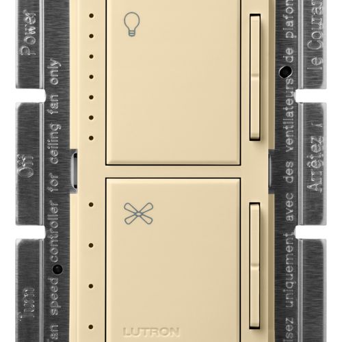 Lutron Maestro LED+ dimmer switch in Ivory