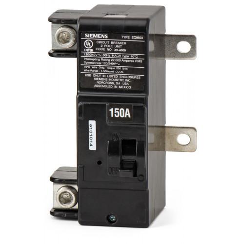Siemens 150 Amp 2-Pole 120/240V Main Circuit Breaker, Plug-In, 22kAIC, Thermal Magnetic Trip, MBK Series, UL Listed