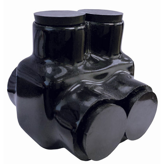 Morris 97117 Black Insulated 2-Conductor Connector, Dual Side Entry