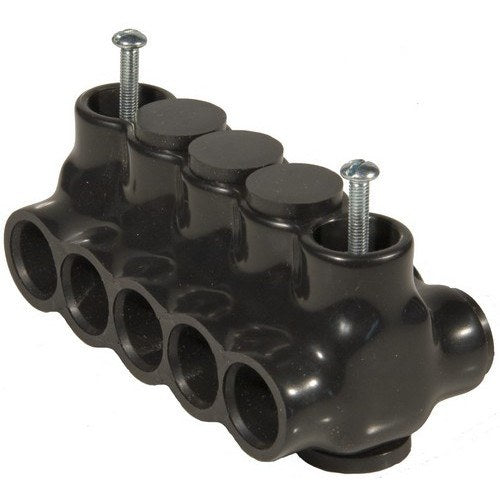 Morris 97843 Black Insulated Connector, Dual Side Entry, Mountable