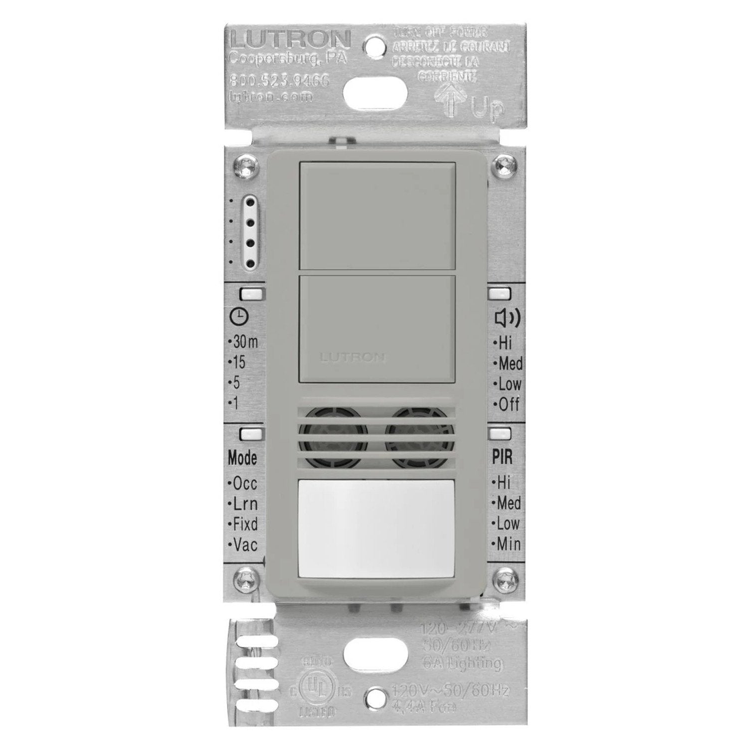 Lutron Maestro dual-tech occupancy sensor switch in Gray