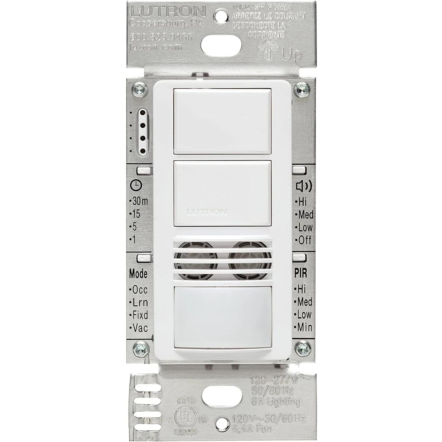 Lutron Maestro dual-tech occupancy sensor switch in White