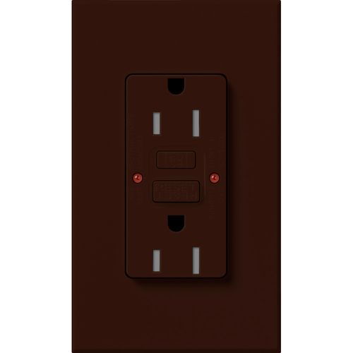 Lutron Architectural GFCI receptacle in Brown