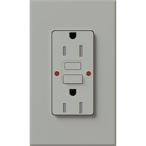 Lutron Architectural GFCI receptacle in Gray