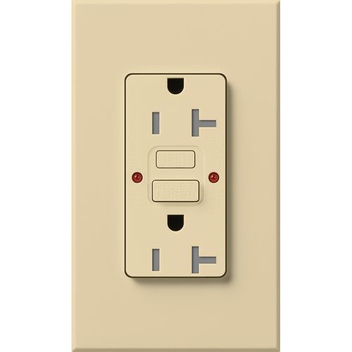 Lutron Architectural GFCI receptacle in Ivory