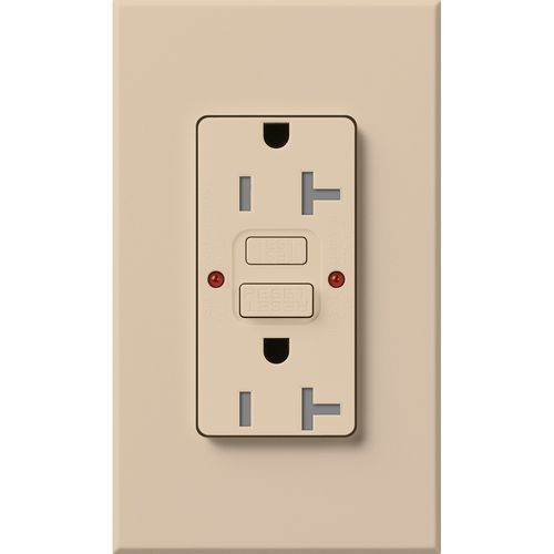 Lutron Architectural GFCI receptacle in Taupe
