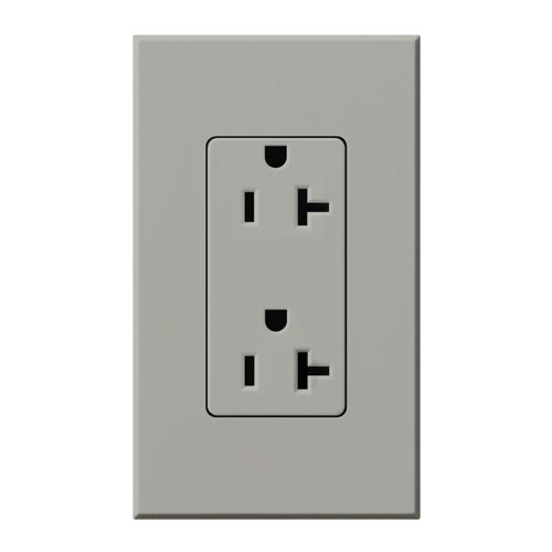 Lutron Architectural 20 A duplex receptacle in Gray