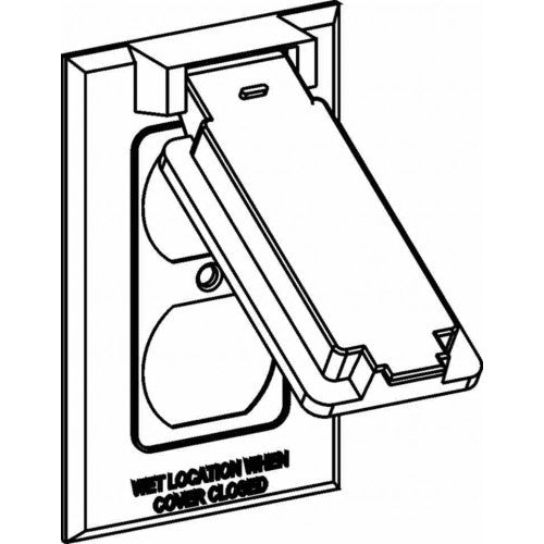 Orbit 1-Gang Duplex Weatherproof Cover White 1C-DV-W - SKU 1CDVW