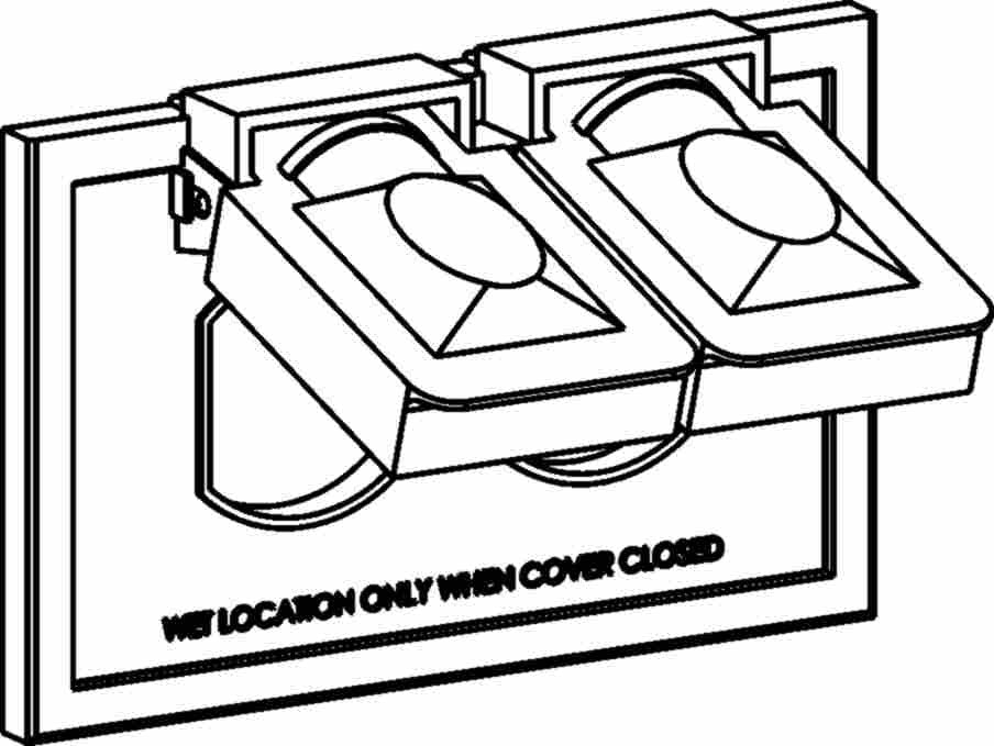Orbit 1-Gang Gray Duplex receptacle Weatherproof Cover Horizontal 1CP-DH - SKU 1CPDH