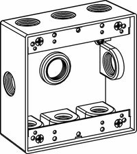 Orbit 2-Gang Weatherproof Box 9 Hub 3/4 in hub size 2 in Deep 2B75-9 - SKU 2B759