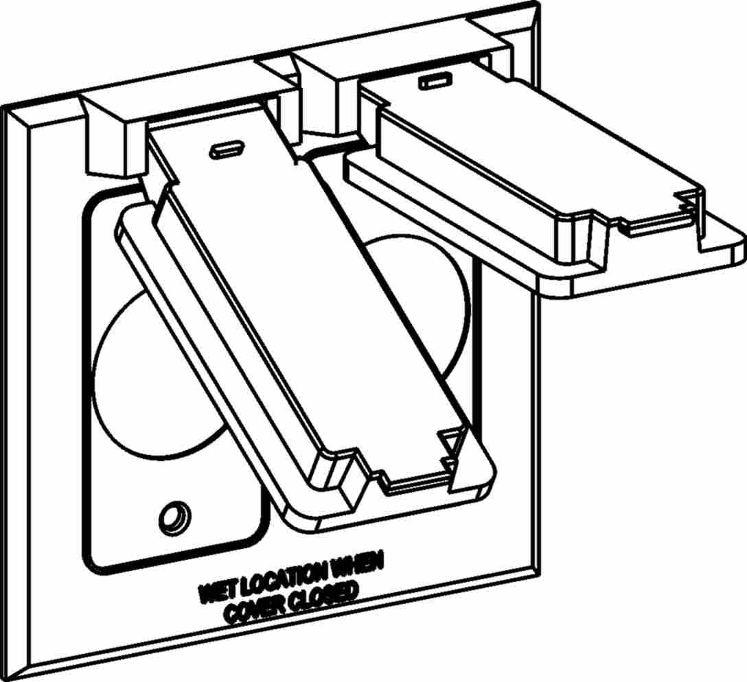 Orbit 2-Gang Weatherproof Switch Cover Gray 2C-2S - SKU 2C2S