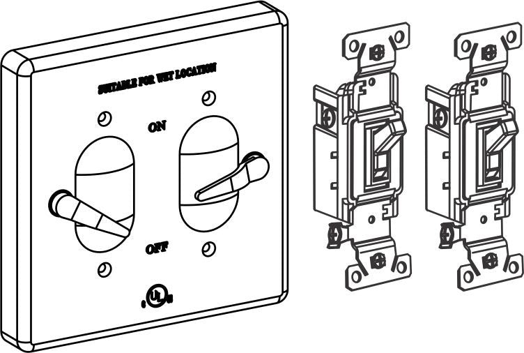 Orbit 2-Gang Weatherproof Lever Switch Cover 20A White 2CA-SW20-W - SKU 2CASW20W