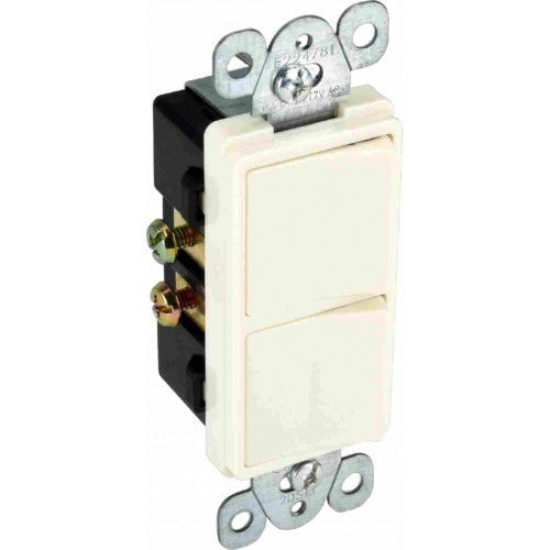 Orbit 15A Double Combination Decorator Switch White 2DS15W