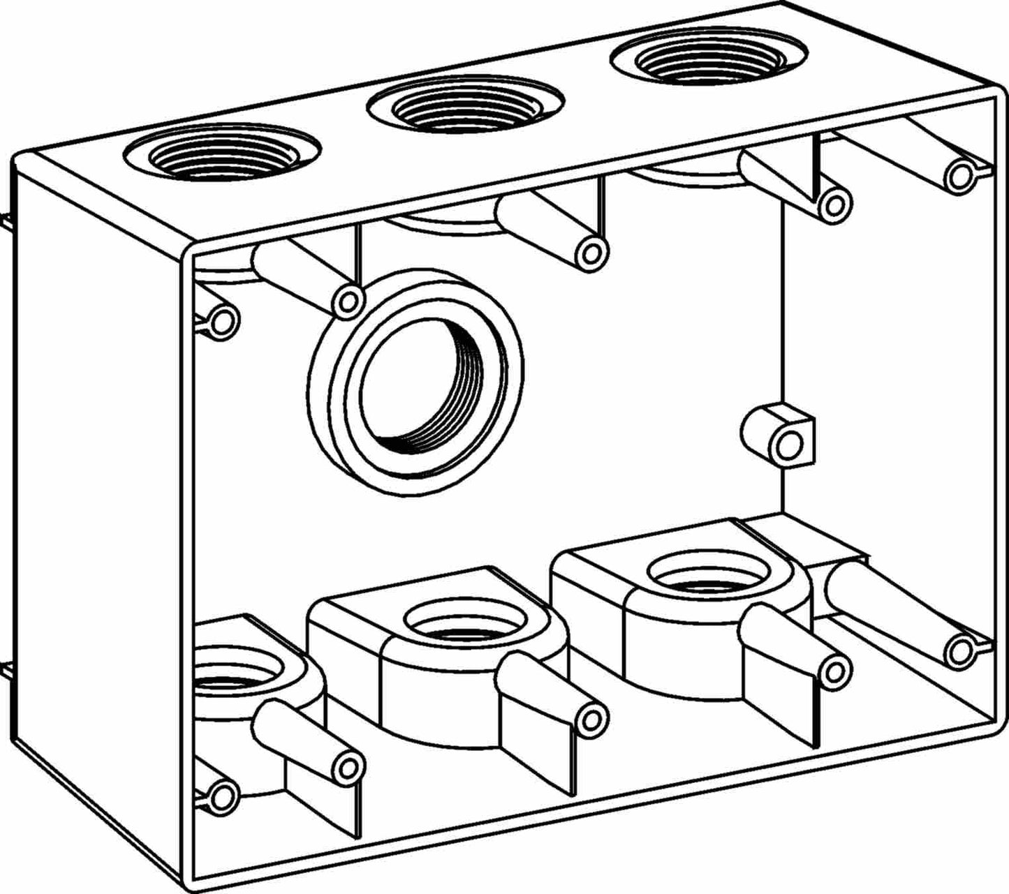 Orbit 3-Gang Weatherproof Box 7 Hub 1 in hub size 2-5/8 in Deep 3DB100-7 - SKU 3DB1007