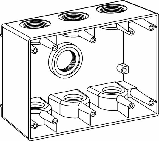 Orbit 3-Gang Weatherproof Box 7 Hub 1 in hub size 2-5/8 in Deep 3DB100-7 - SKU 3DB1007