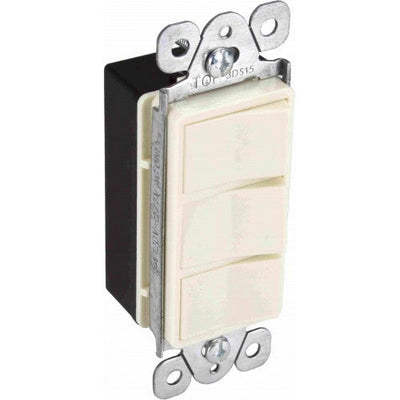 Orbit 15A Triple Combination Decorator Switch Almond 3DS15-A - SKU 3DS15A