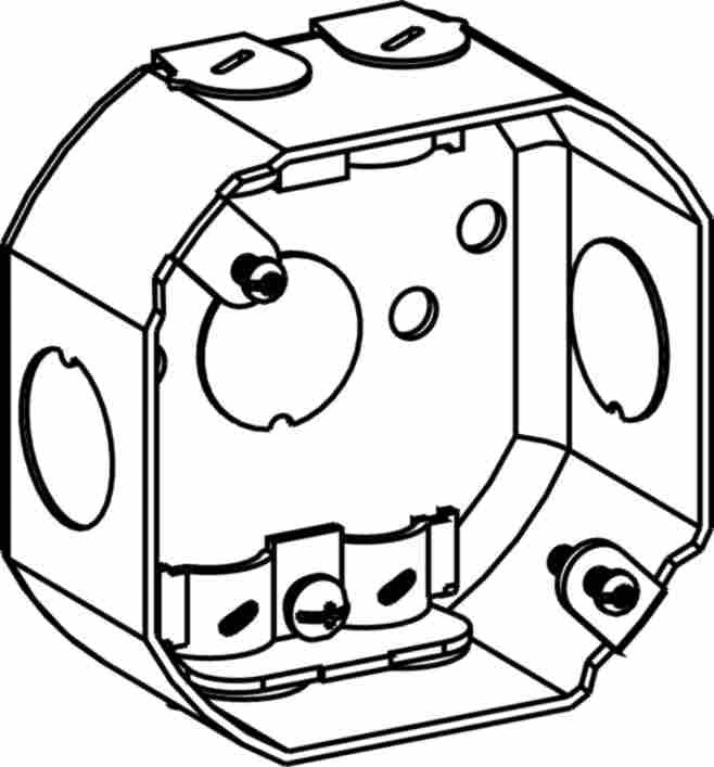 Orbit 3-1/2 in Drawn Octagon Steel Box 1-1/2 in Deep with NM Clamp 3RB-NM - SKU 3RBNM
