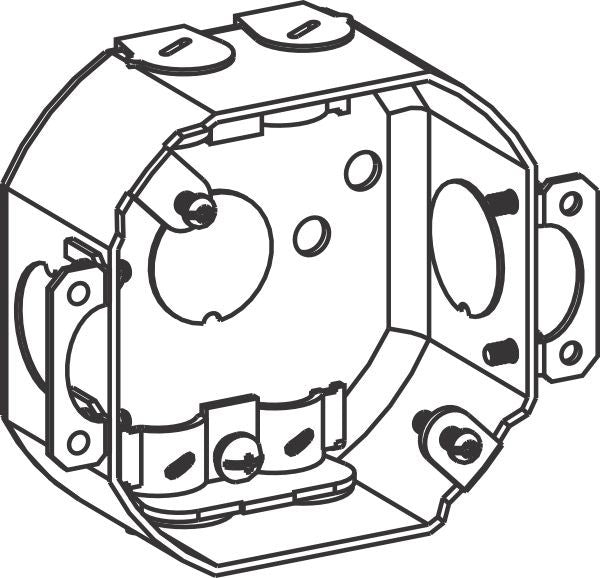 Orbit 3-1/2 in Drawn Octagon Steel Box 1-1/2 in Deep with NM Clamp 3RB-NM-E - SKU 3RBNME